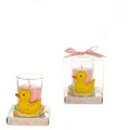 Rubber Duck Poly Resin Candle Set - Pink